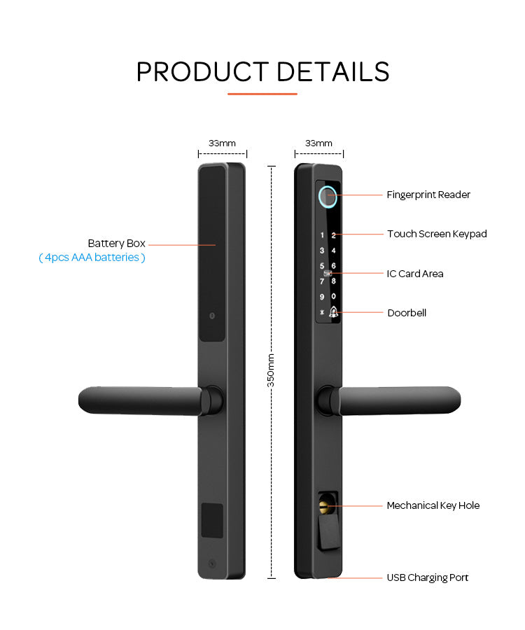 SmartUK A4 Aluminium Sliding Lock