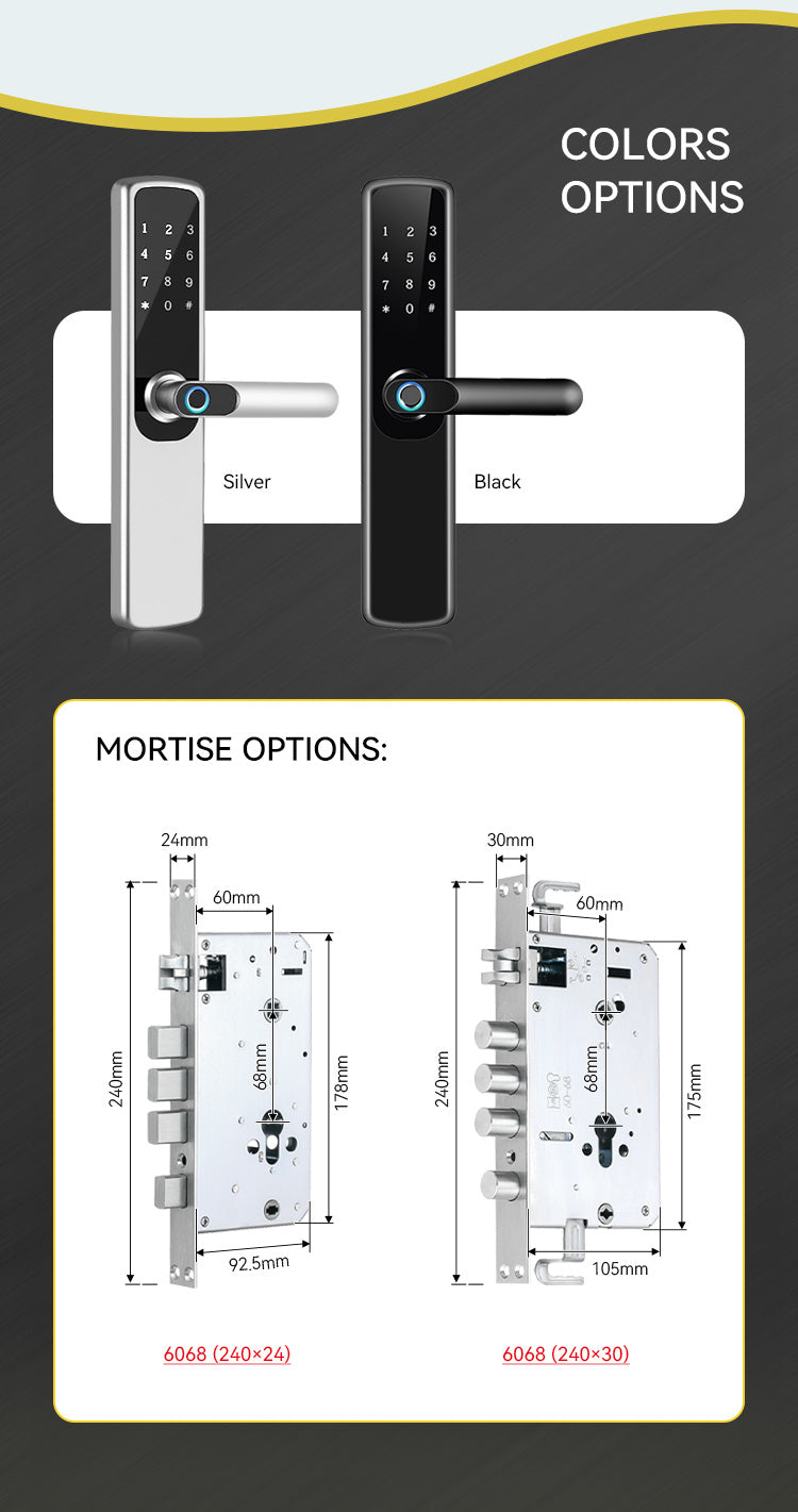 SmartUK D4 Smart Fingerprint 6068 Mortise Lock