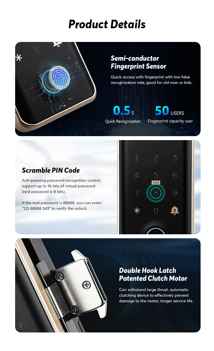 SmartUK G04 Smart Fingerprint Glass Lock