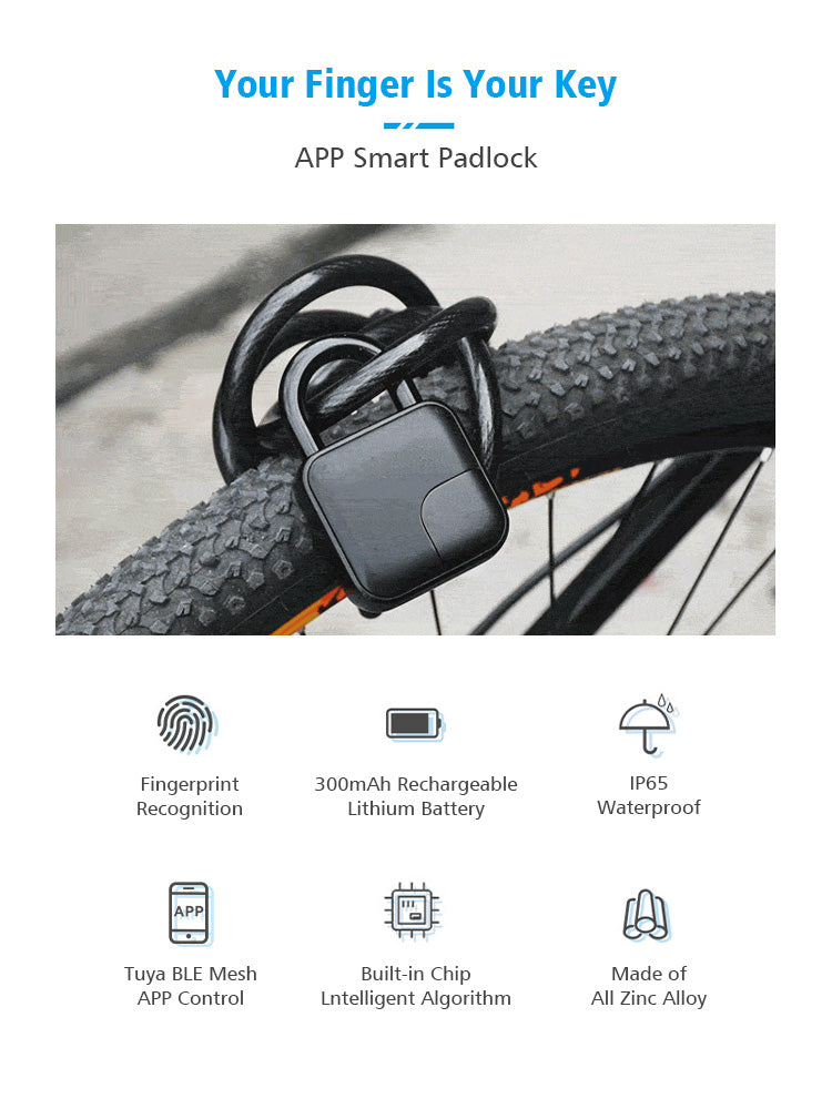 SmartUK P2 Smart Fingerprint Padlock